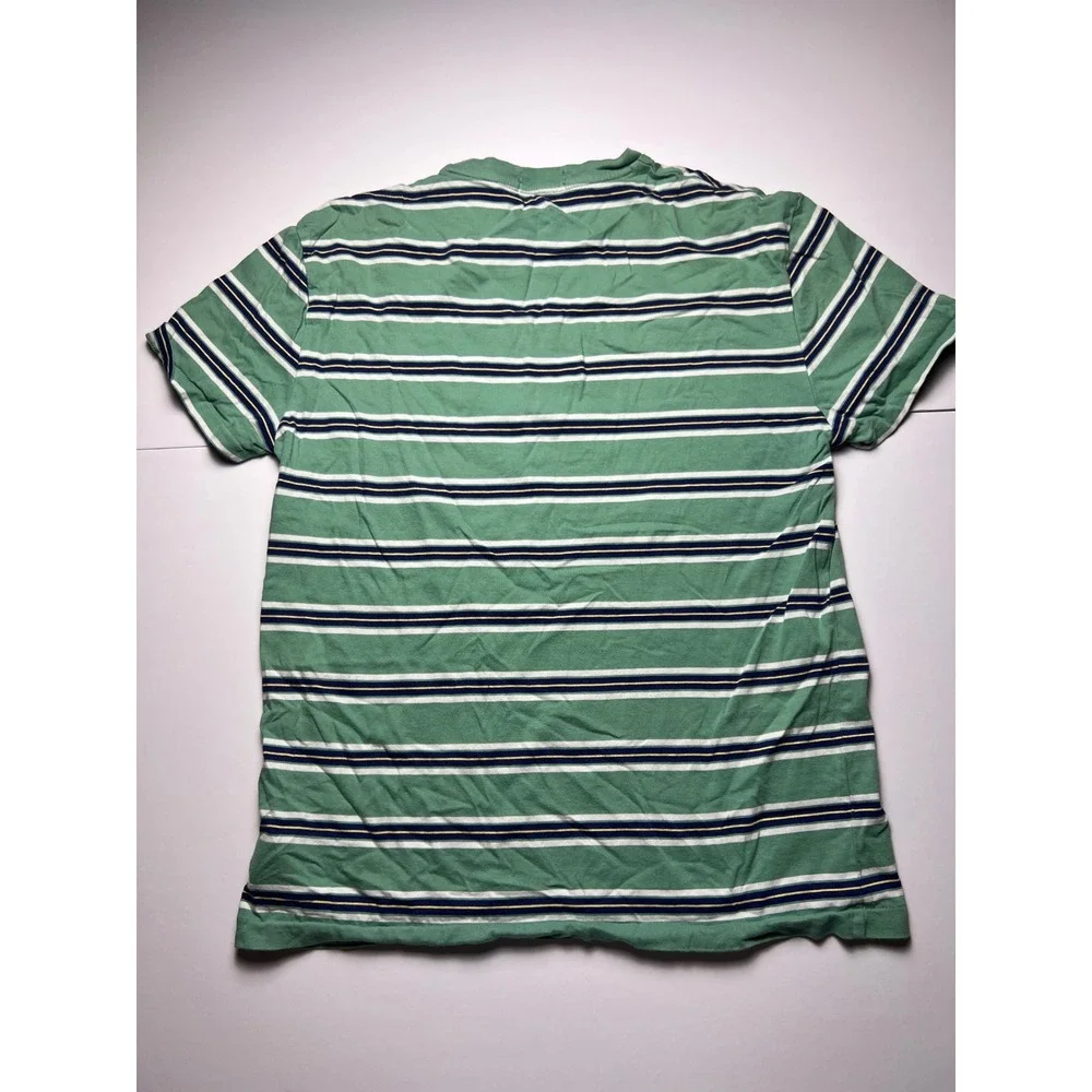 Polo Ralph Lauren T-Shirt Mens S Green Striped Classic Fit Short Sleeve Pony